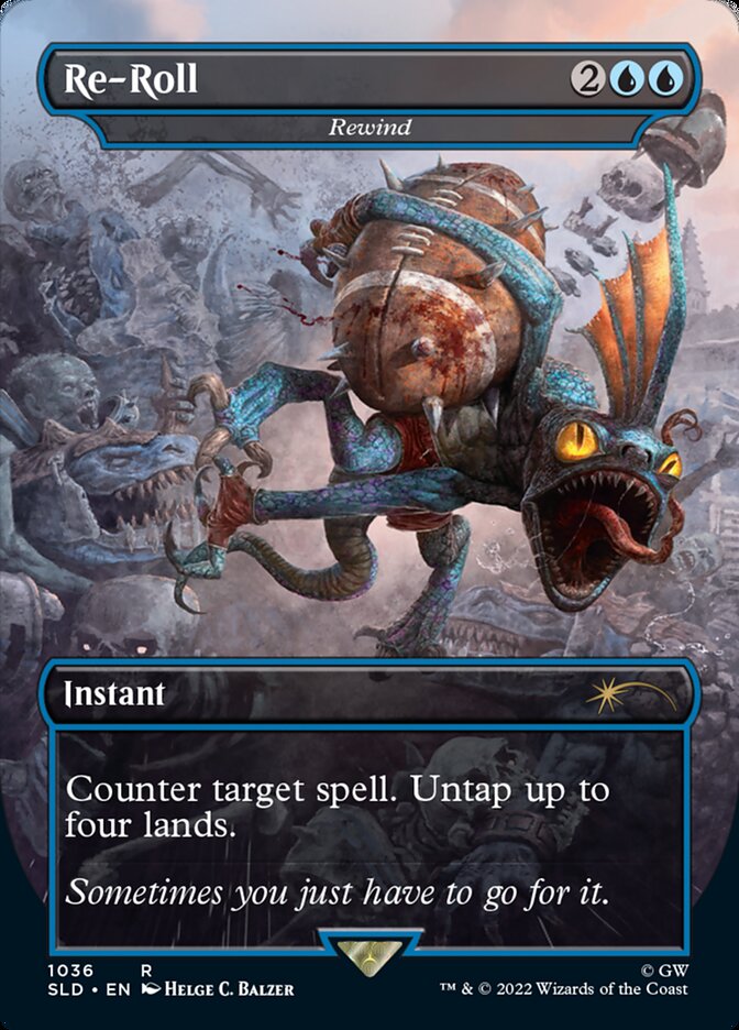 Re-Roll - Rewind (Borderless) [Secret Lair Drop Series] | Card Merchant Takapuna