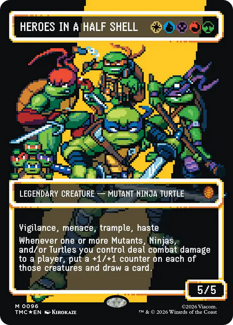 Heroes in a Half Shell (0096) (Borderless) (Surge Foil) [Teenage Mutant Ninja Turtles Commander] | Card Merchant Takapuna