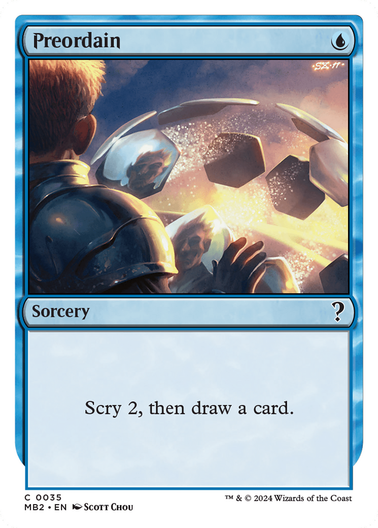Preordain (White Border) [Mystery Booster 2] | Card Merchant Takapuna
