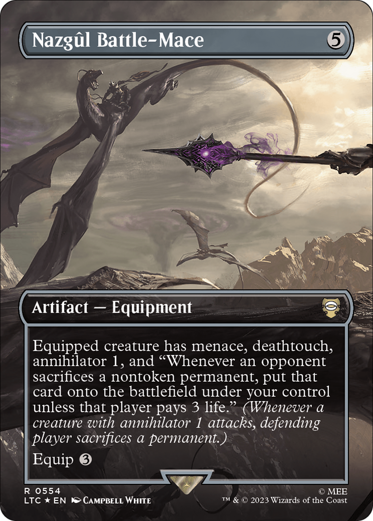 Nazgul Battle-Mace (Borderless) (Surge Foil) [The Lord of the Rings: Tales of Middle-Earth Commander] | Card Merchant Takapuna