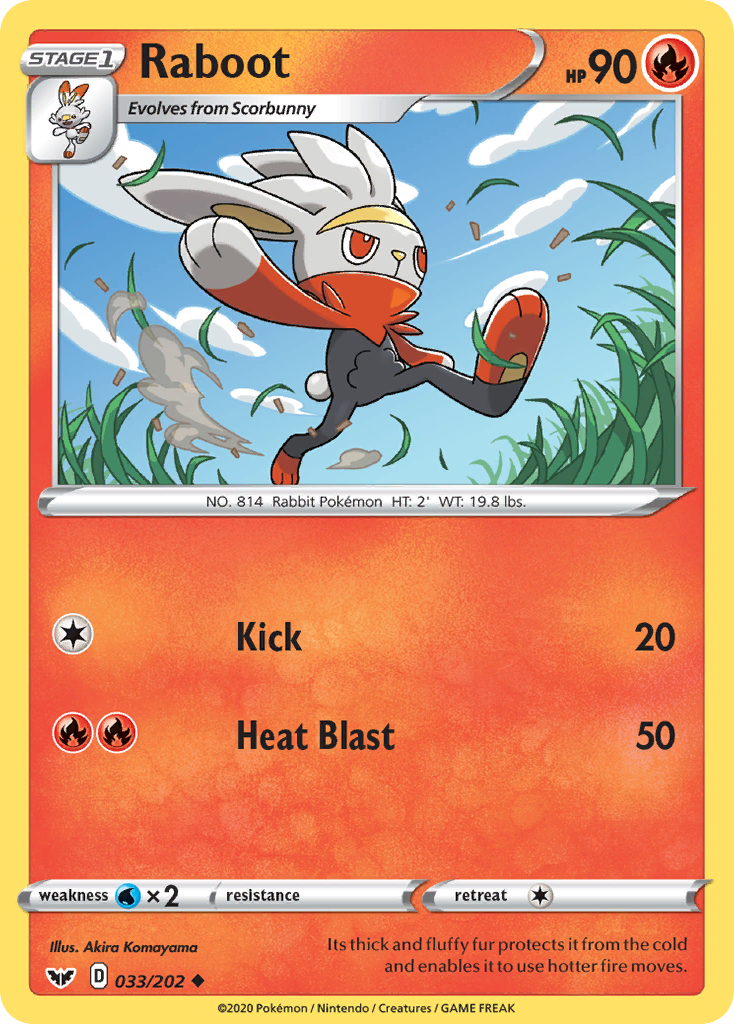 Raboot (033/202) [Sword & Shield: Base Set] | Card Merchant Takapuna