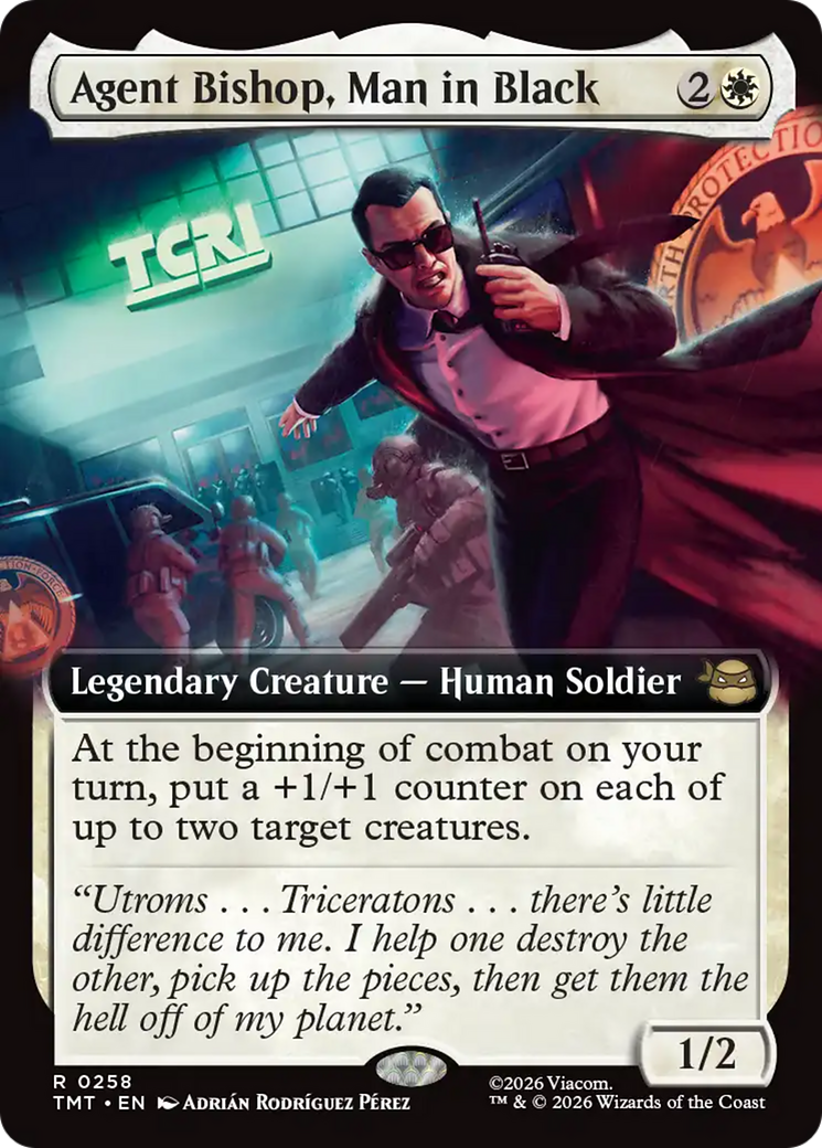 Agent Bishop, Man in Black (Extended Art) [Teenage Mutant Ninja Turtles] | Card Merchant Takapuna