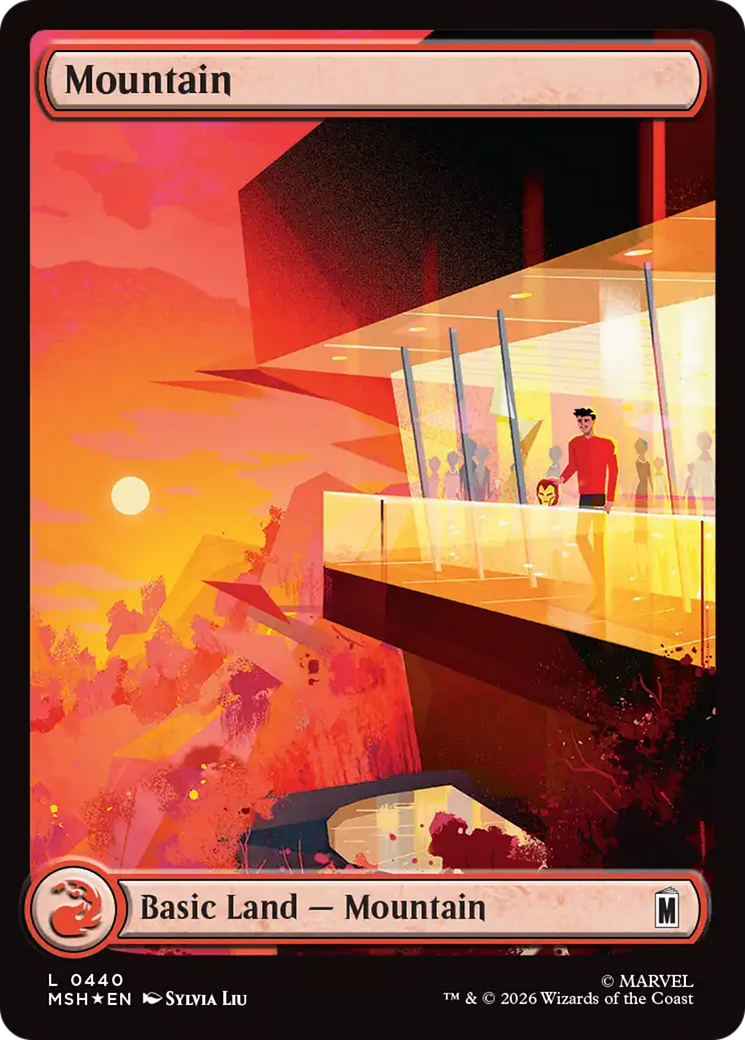 Mountain (0440) (Surge Foil) [Marvel Super Heroes] | Card Merchant Takapuna