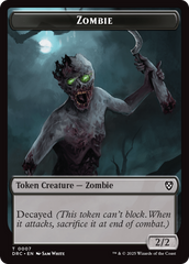 Timeless Dragon // Zombie (0007) Double-Sided Token [Aetherdrift Tokens] | Card Merchant Takapuna