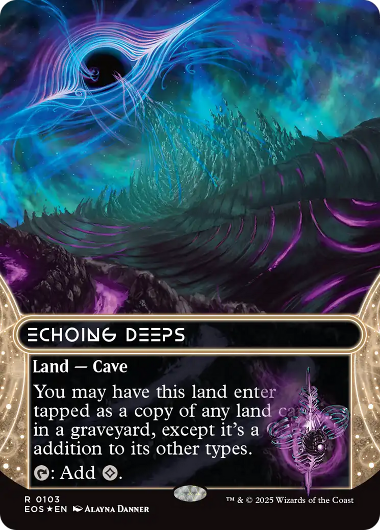 Echoing Deeps (0103) (Borderless) (Galaxy Foil) [Edge of Eternities: Stellar Sights] | Card Merchant Takapuna