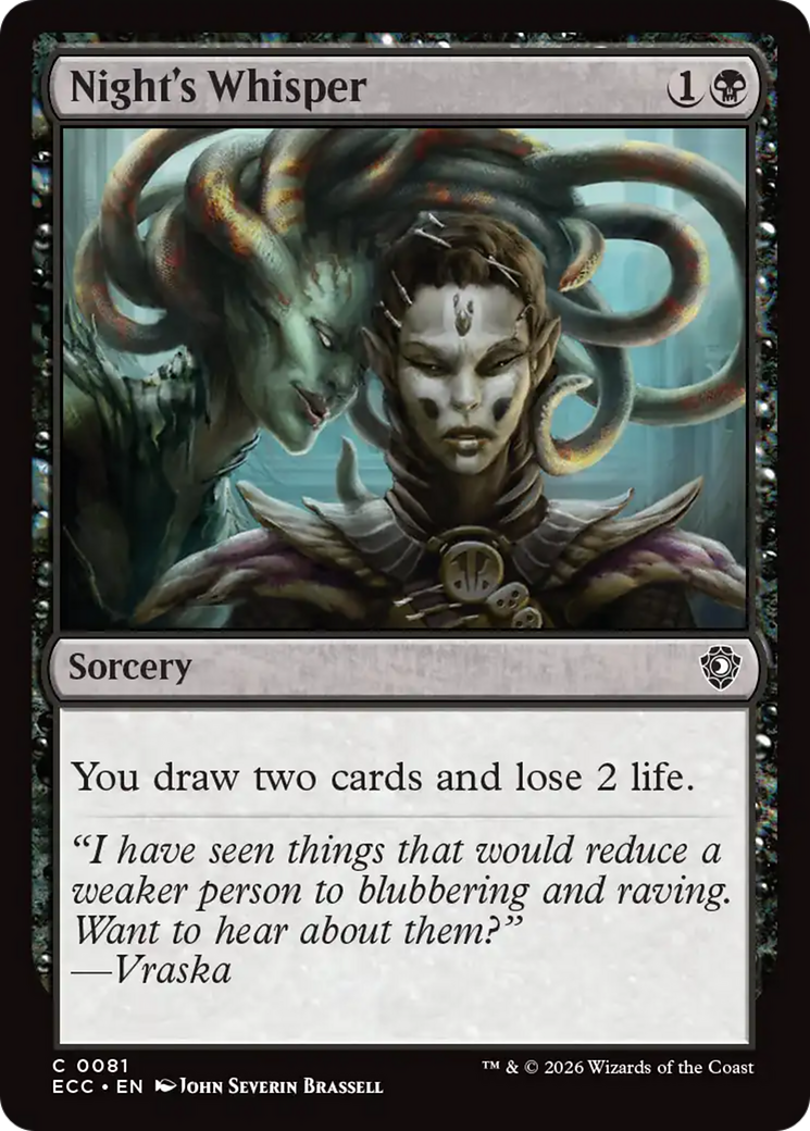 Night's Whisper [Lorwyn Eclipsed Commander] | Card Merchant Takapuna