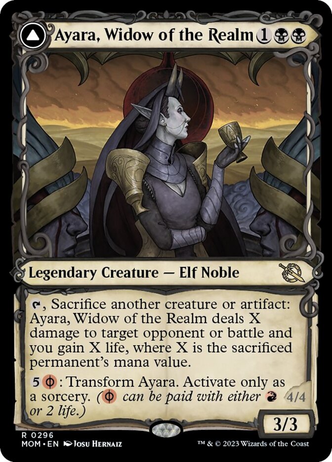 Ayara, Widow of the Realm // Ayara, Furnace Queen (Showcase Planar Booster Fun) [March of the Machine] | Card Merchant Takapuna