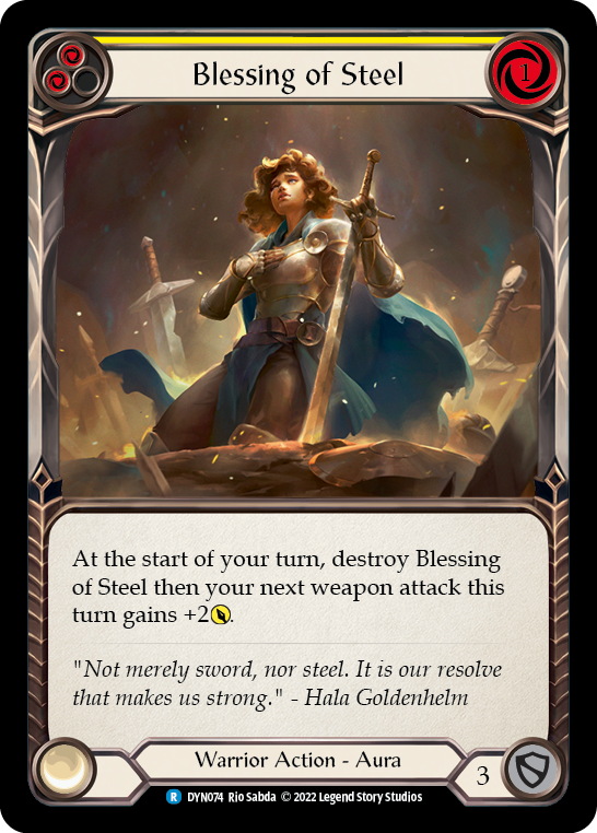 Blessing of Steel (Yellow) [DYN074] (Dynasty)  Rainbow Foil | Card Merchant Takapuna
