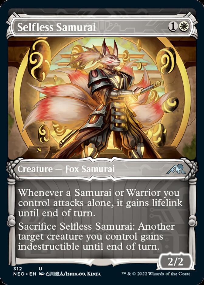 Selfless Samurai (Showcase Samurai) [Kamigawa: Neon Dynasty] | Card Merchant Takapuna