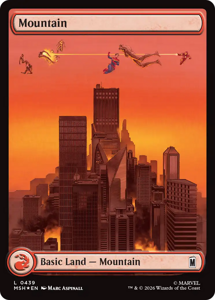 Mountain (0439) (Surge Foil) [Marvel Super Heroes] | Card Merchant Takapuna