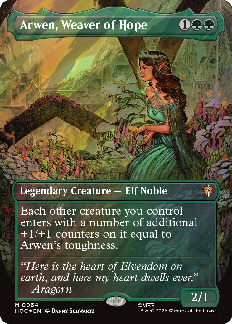 Arwen, Weaver of Hope (Borderless) (Surge Foil) [The Hobbit: Eternal-Legal] | Card Merchant Takapuna