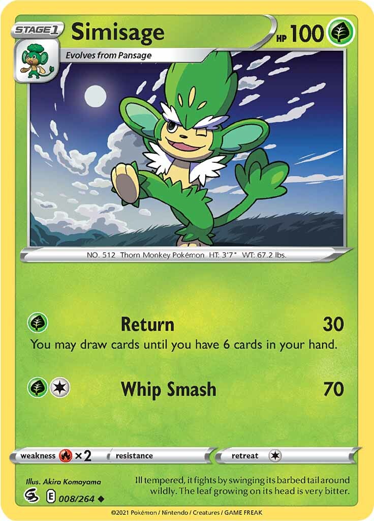 Simisage (008/264) [Sword & Shield: Fusion Strike] | Card Merchant Takapuna
