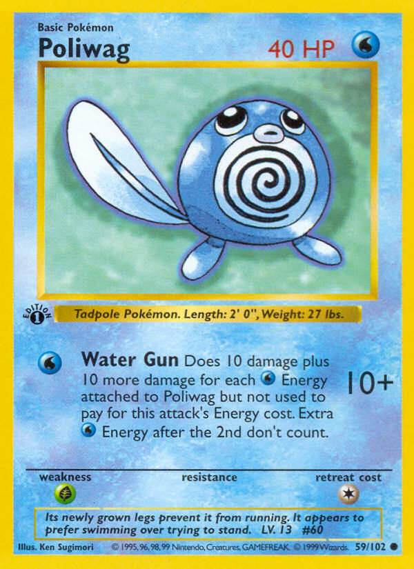 Poliwag (59/102) (Shadowless) [Base Set 1st Edition] | Card Merchant Takapuna