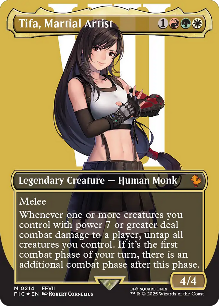 Tifa, Martial Artist (Borderless) (Surge Foil) [FINAL FANTASY Commander] | Card Merchant Takapuna