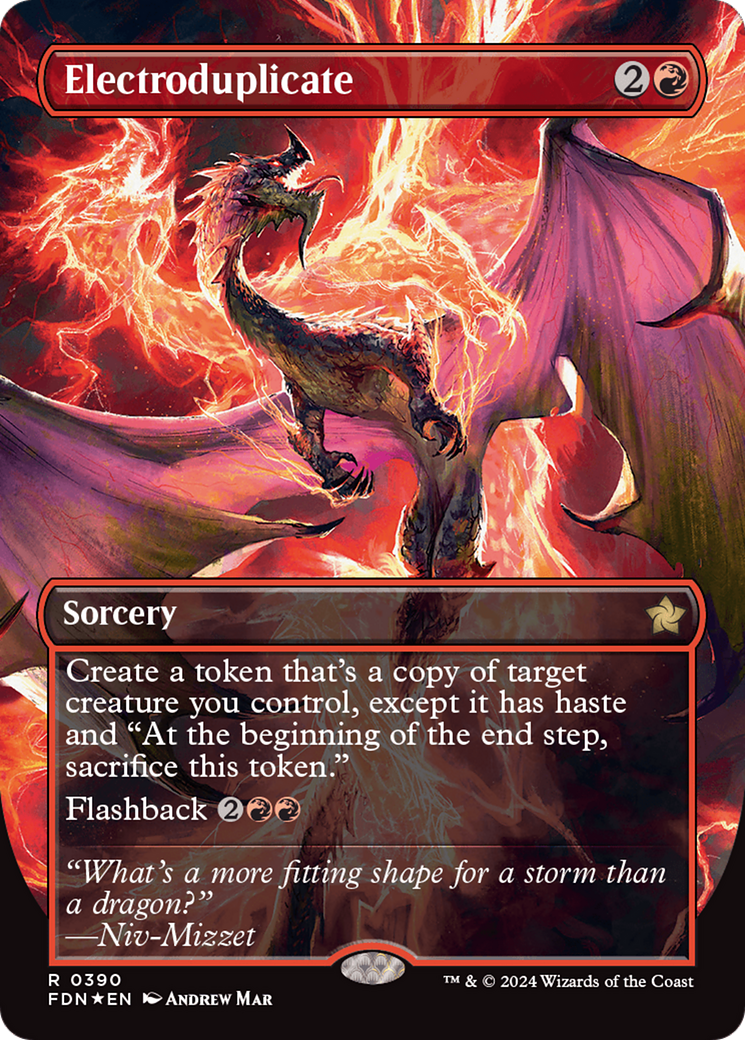 Electroduplicate (Borderless) (Mana Foil) [Foundations] | Card Merchant Takapuna