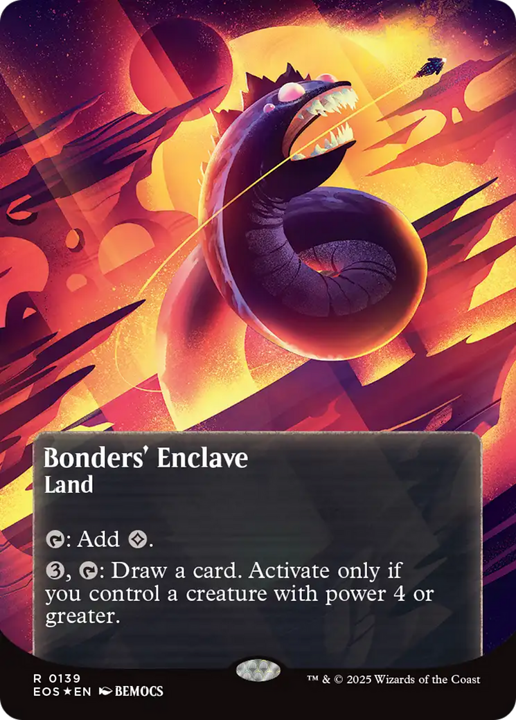 Bonders' Enclave (0136) (Borderless) (Galaxy Foil) [Edge of Eternities: Stellar Sights] | Card Merchant Takapuna