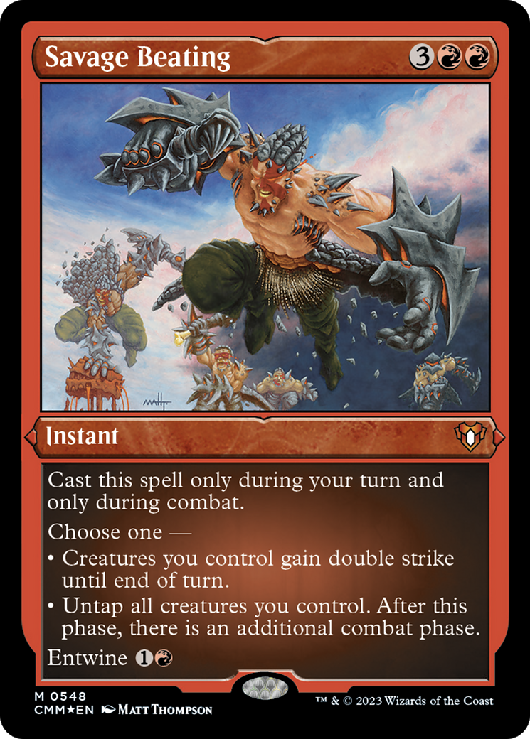 Savage Beating (Foil Etched) [Commander Masters] | Card Merchant Takapuna