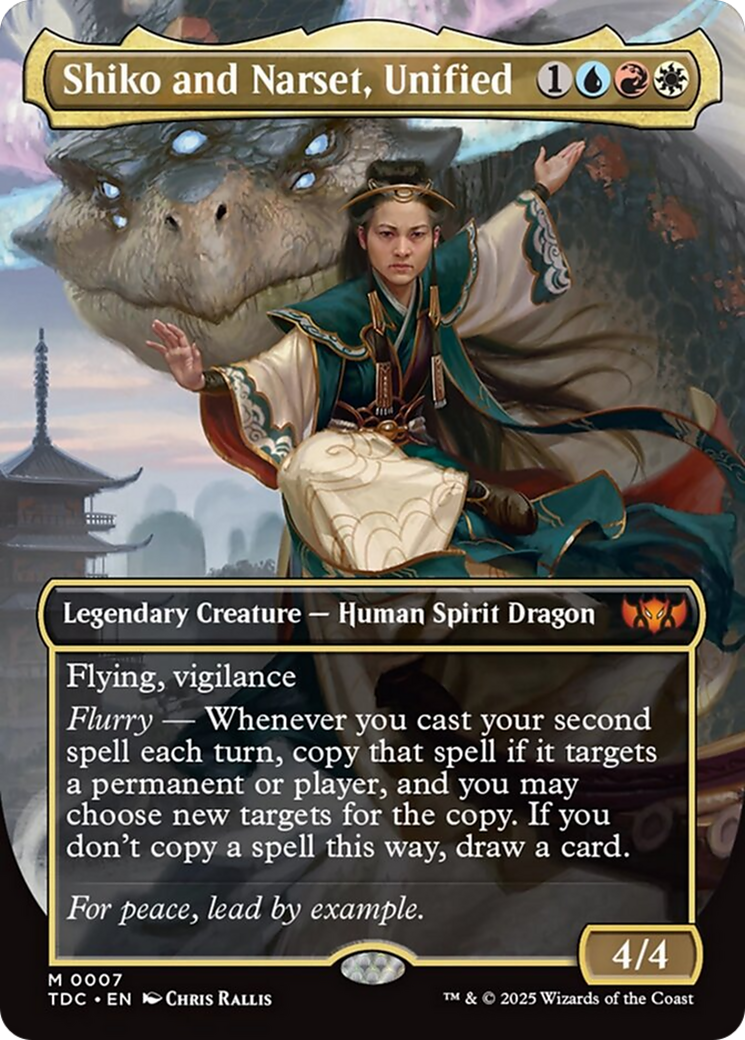 Shiko and Narset, Unified (Borderless) [Tarkir: Dragonstorm Commander] | Card Merchant Takapuna