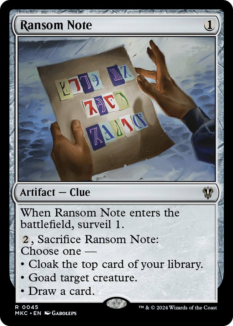 Ransom Note (0045) [Murders at Karlov Manor Commander] | Card Merchant Takapuna