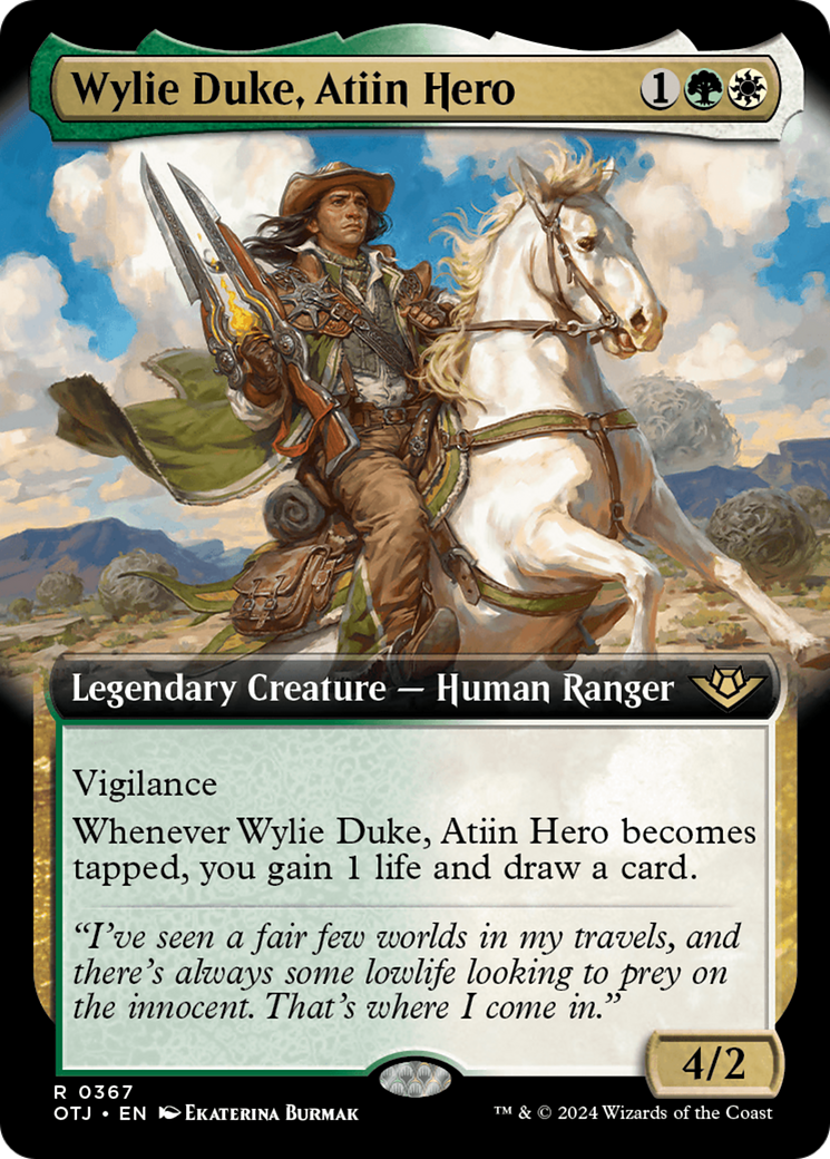 Wylie Duke, Atiin Hero (Extended Art) [Outlaws of Thunder Junction] | Card Merchant Takapuna
