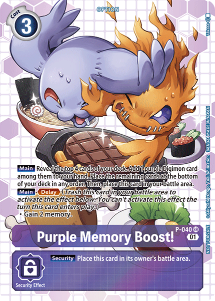 Purple Memory Boost! [P-040] (Box Promotion Pack - Next Adventure) [Promotional Cards] | Card Merchant Takapuna