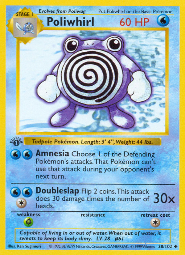Poliwhirl (38/102) (Shadowless) [Base Set 1st Edition] | Card Merchant Takapuna
