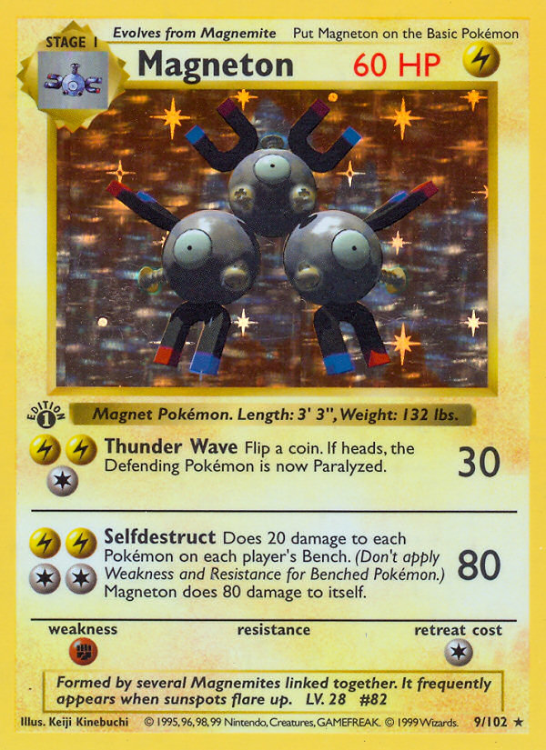 Magneton (9/102) (Shadowless) [Base Set 1st Edition] | Card Merchant Takapuna