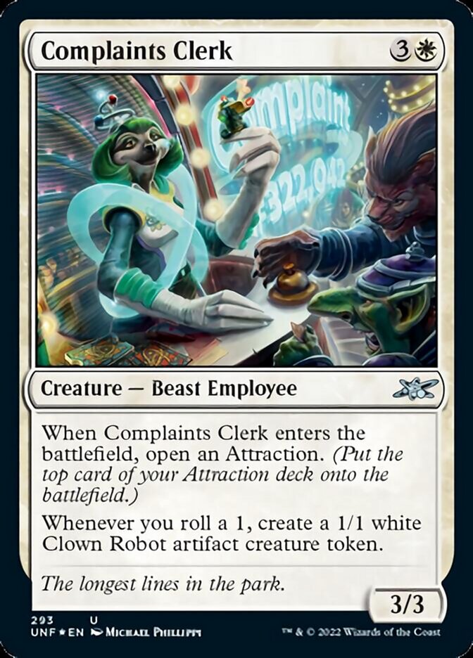 Complaints Clerk (Galaxy Foil) [Unfinity] | Card Merchant Takapuna