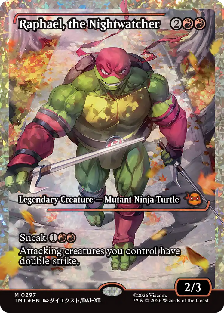 Raphael, the Nightwatcher (Showcase) (Fracture Foil) [Teenage Mutant Ninja Turtles] | Card Merchant Takapuna
