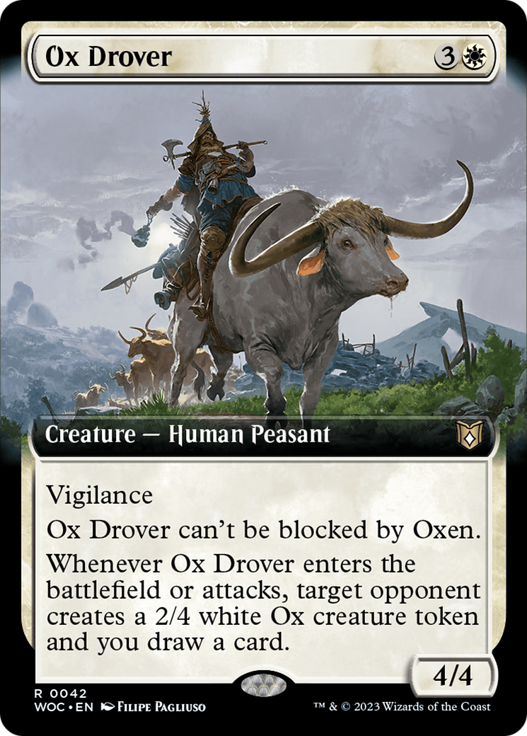 Ox Drover (Extended Art) [Wilds of Eldraine Commander] | Card Merchant Takapuna