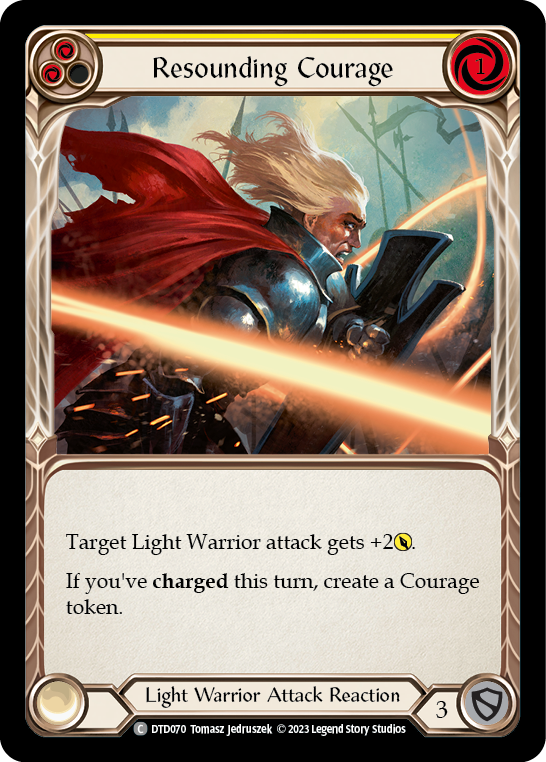 Resounding Courage (Yellow) [DTD070] (Dusk Till Dawn)  Rainbow Foil | Card Merchant Takapuna