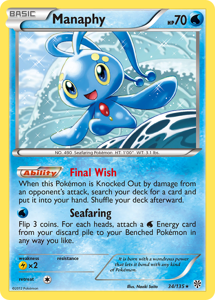 Manaphy (34/135) [Black & White: Plasma Storm] | Card Merchant Takapuna