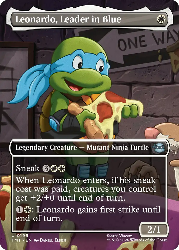 Leonardo, Leader in Blue (Borderless) [Teenage Mutant Ninja Turtles] | Card Merchant Takapuna