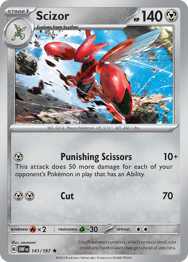 Scizor (141/197) [Scarlet & Violet: Obsidian Flames] | Card Merchant Takapuna