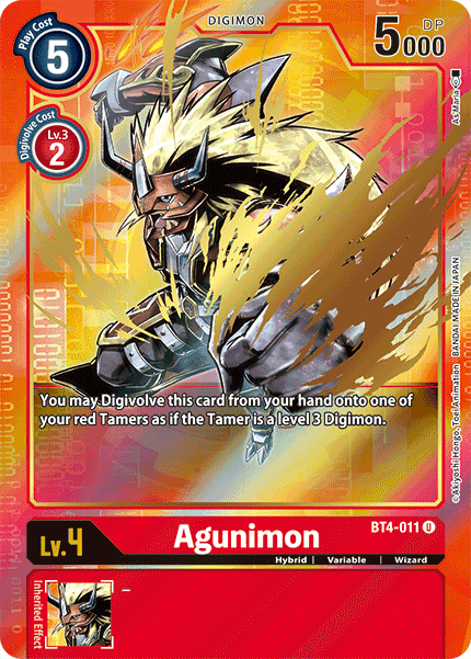 Agunimon [BT4-011] (Alternate Art) [Great Legend] | Card Merchant Takapuna