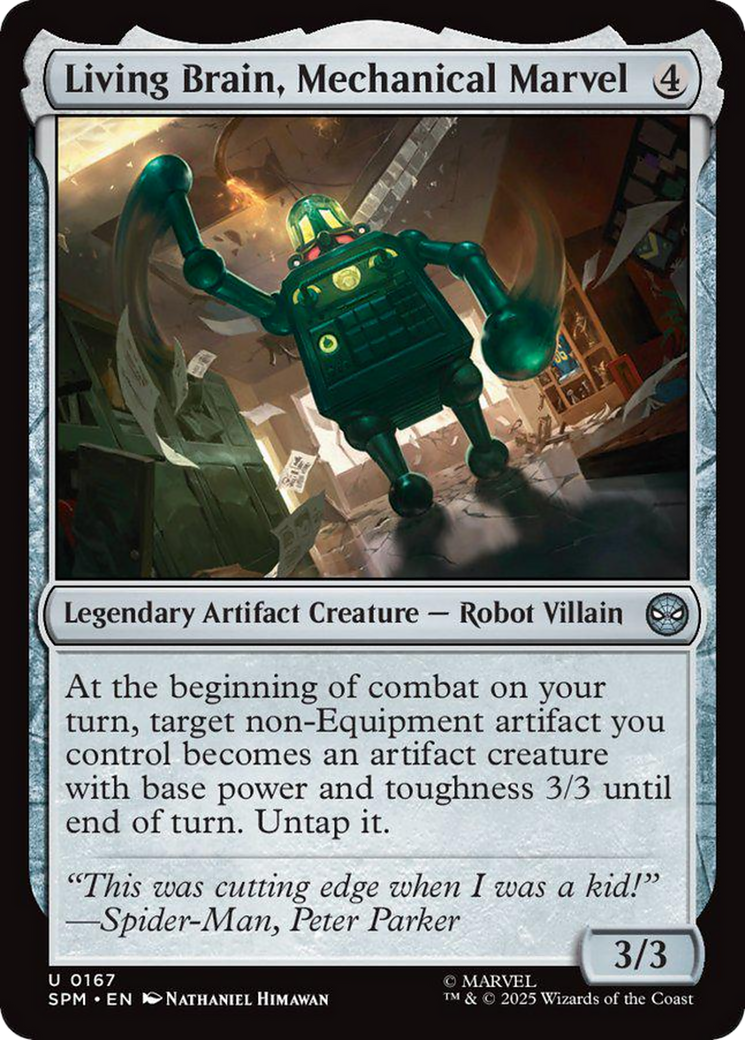 Living Brain, Mechanical Marvel [Marvel's Spider-Man] | Card Merchant Takapuna