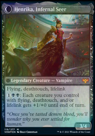 Henrika Domnathi // Henrika, Infernal Seer [Innistrad: Crimson Vow Prerelease Promos] | Card Merchant Takapuna