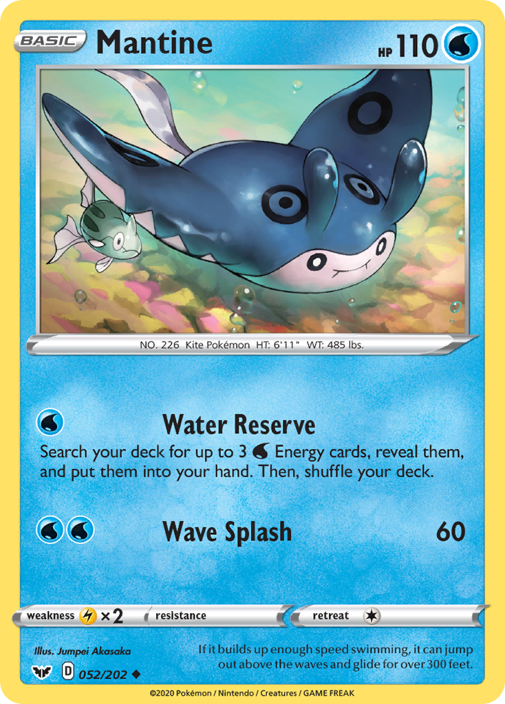 Mantine (052/202) [Sword & Shield: Base Set] | Card Merchant Takapuna