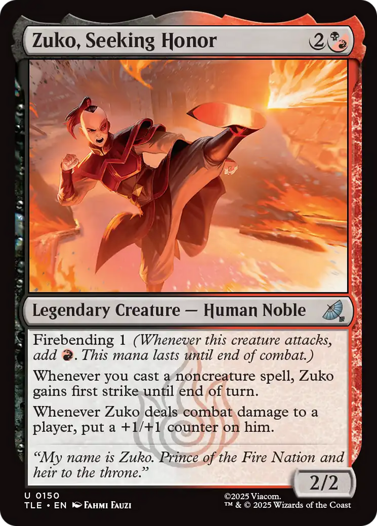 Zuko, Seeking Honor [Avatar: The Last Airbender: Eternal-Legal] | Card Merchant Takapuna