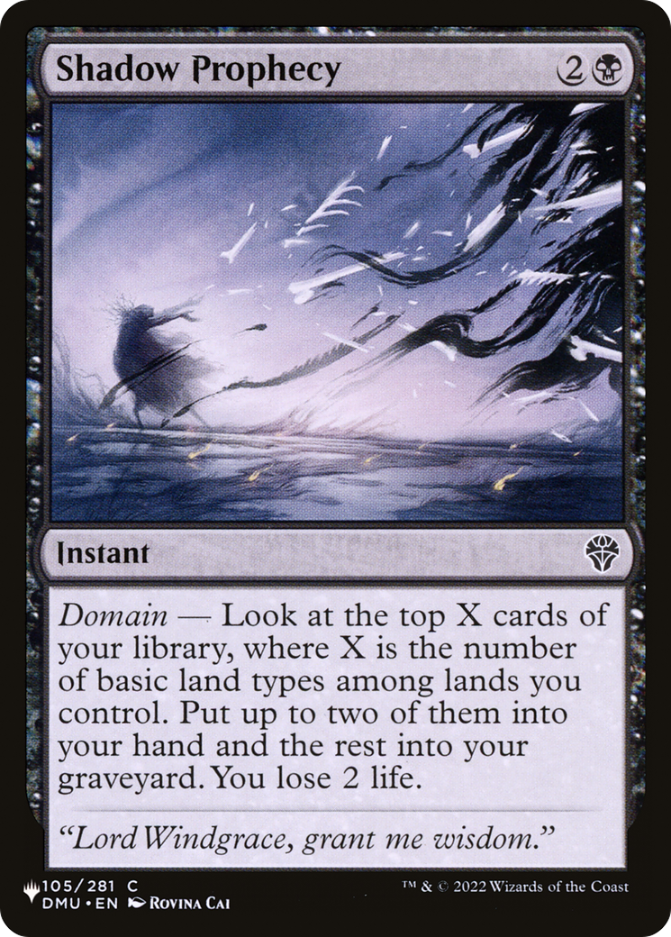 Shadow Prophecy [The List] | Card Merchant Takapuna