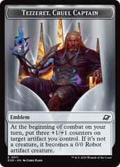 Robot // Emblem - Tezzeret, Cruel Captain Double-Sided Token [Edge of Eternities Tokens] | Card Merchant Takapuna