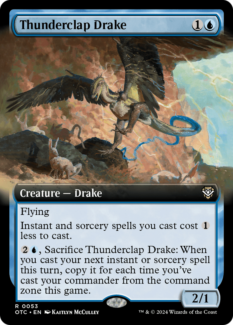 Thunderclap Drake (Extended Art) [Outlaws of Thunder Junction Commander] | Card Merchant Takapuna