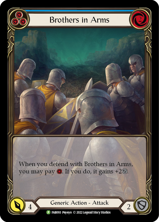 Brothers in Arms (Blue) [FAB093] (Promo)  Rainbow Foil | Card Merchant Takapuna