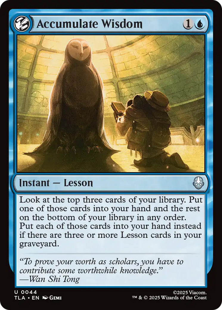 Accumulate Wisdom [Avatar: The Last Airbender] | Card Merchant Takapuna