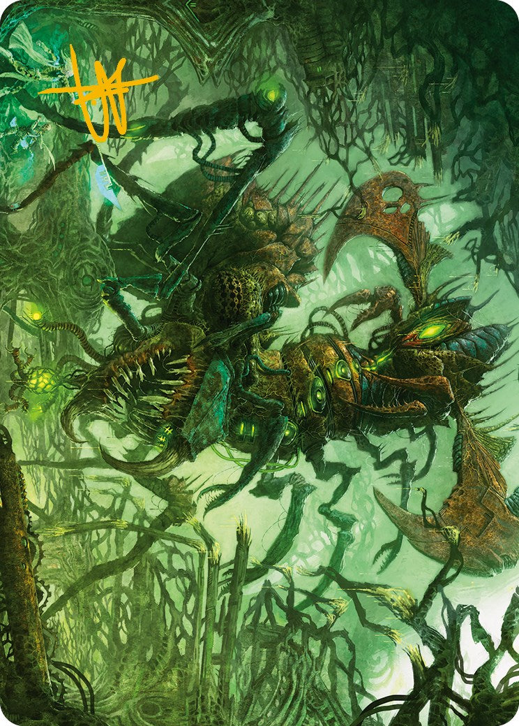 Skyscythe Engulfer Art Card (Gold-Stamped Signature) [Phyrexia: All Will Be One Art Series] | Card Merchant Takapuna