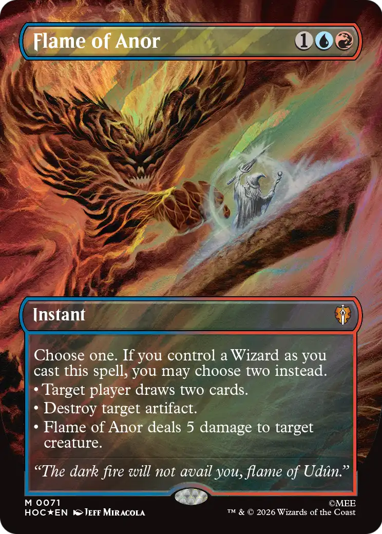 Flame of Anor (Borderless) (Surge Foil) [The Hobbit: Eternal-Legal] | Card Merchant Takapuna
