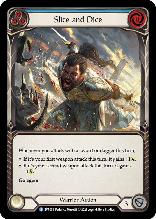 Slice and Dice (Blue) [EVR059] (Everfest)  1st Edition Rainbow Foil | Card Merchant Takapuna