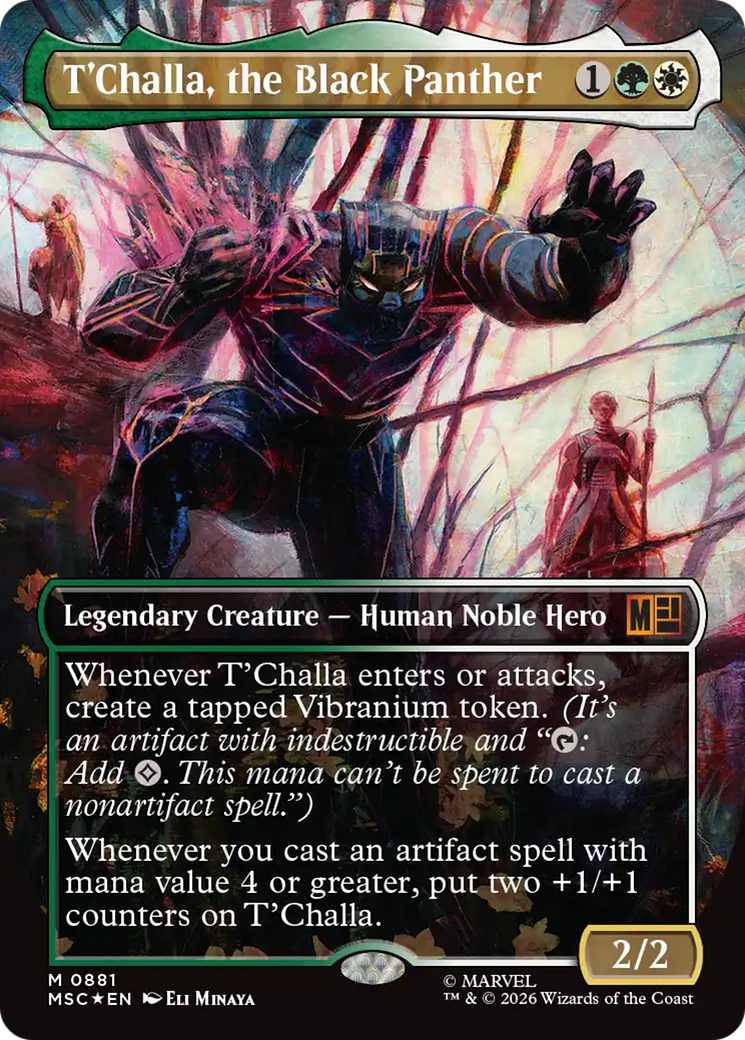 T'Challa, the Black Panther (Borderless) (Surge Foil) [Marvel Super Heroes Commander] | Card Merchant Takapuna