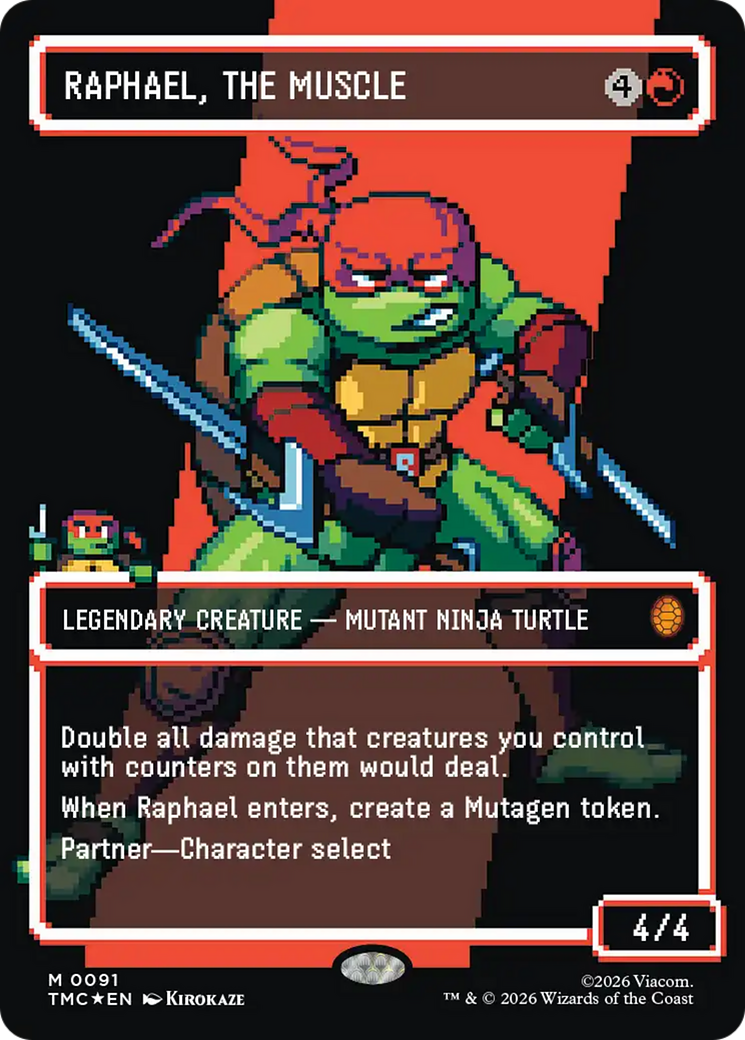 Raphael, the Muscle (0091) (Borderless) (Surge Foil) [Teenage Mutant Ninja Turtles Commander] | Card Merchant Takapuna