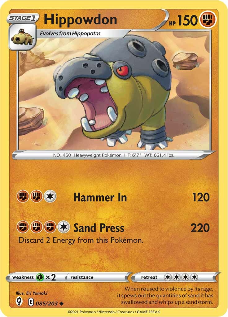 Hippowdon (085/203) [Sword & Shield: Evolving Skies] | Card Merchant Takapuna